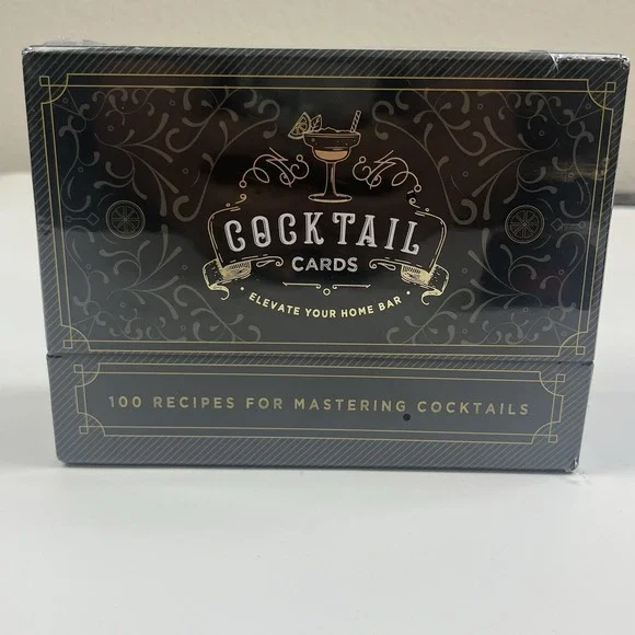 100 Cocktail Recipes to Master Cocktails in Bartender Cards NIB - Picture 1 of 7